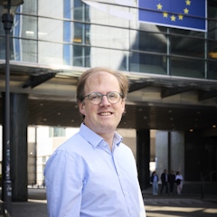 Michael Hörig in de Europese wijk in Brussel